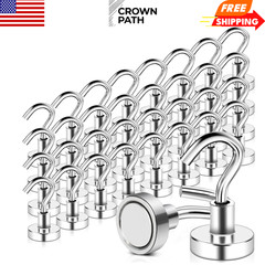 32 Pack Magnetic Hooks Heavy Duty, 25 lbs Strong Magnet Hooks – Multipurpose