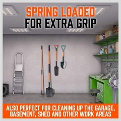 HORUSDY 10 Pack Spring Grip Mop and Broom Holder for Shovel, Rake, Silver