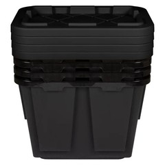 12 Gallon Storage Bin Container 4- pack, Heavy Duty, Lids, Greenmade 5 Color NEW