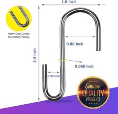 Lightweight Alloy Steel S Hooks – 20 Pack with Non-Slip Design & Rust Resistance