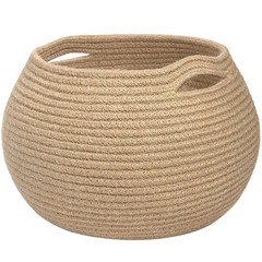 Wicker Storage Basket for Living Room, Small Round Woven Basket for Toys, Tow…