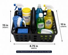 Divided 3-Compartment Plastic Storage Caddy with Handle 10×8.75×7.5 Home Dorm